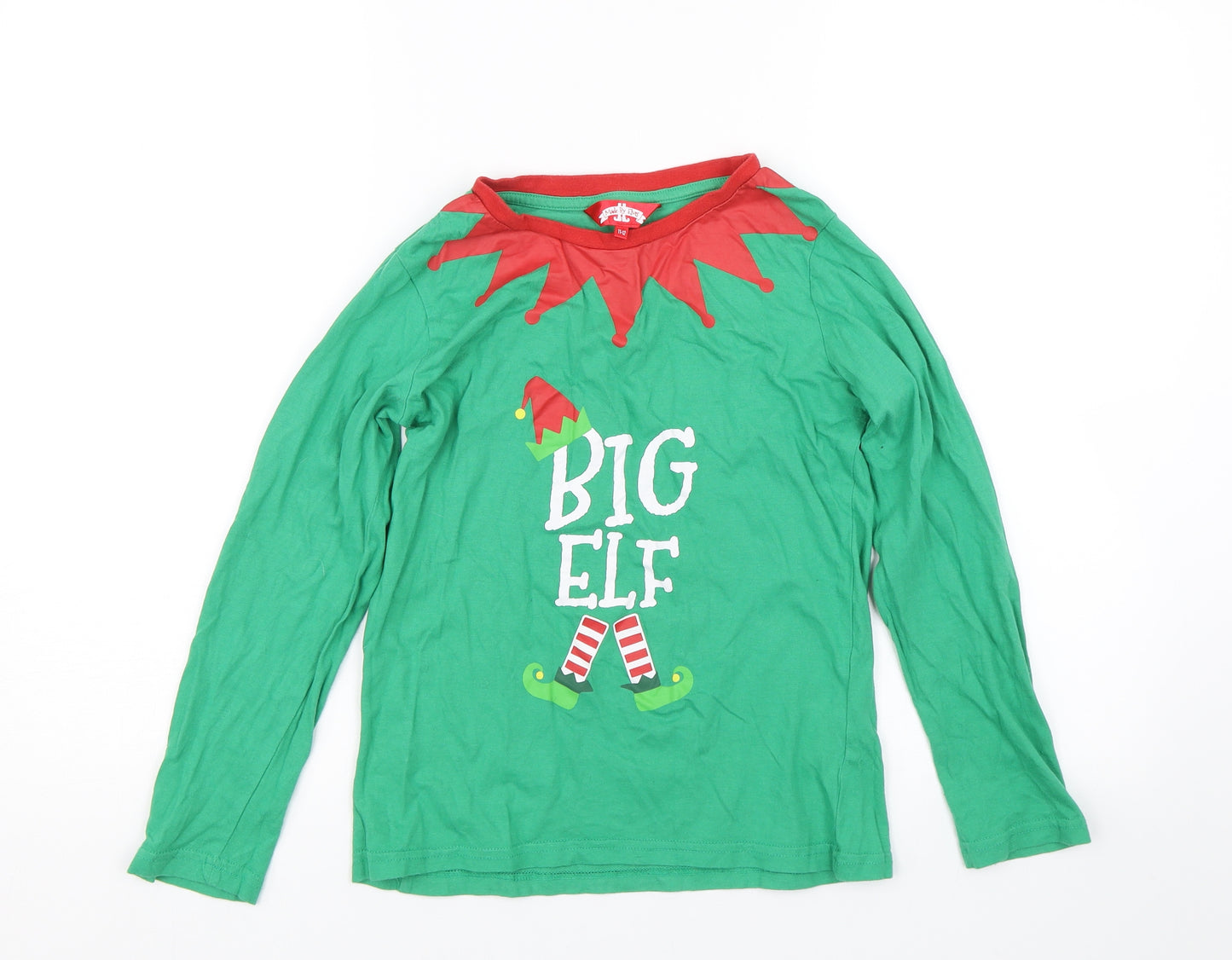 Made By Elves Boys Green    Pyjama Top Size 11-12 Years  - Big Elf