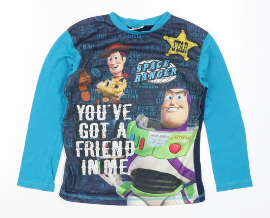 Preworn Boys Blue Solid   Pyjama Top Size 9-10 Years  - Toy Story You've Got a Friend in Me