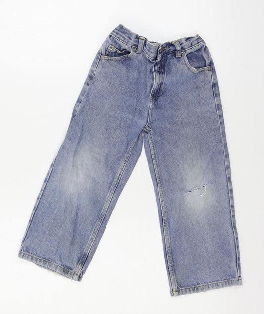 George Boys Blue  Denim Straight Jeans Size 4-5 Years - Distressed