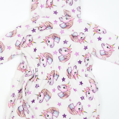 Emoji Girls White Solid  Cami Gown Size 5-6 Years  - UNICORN