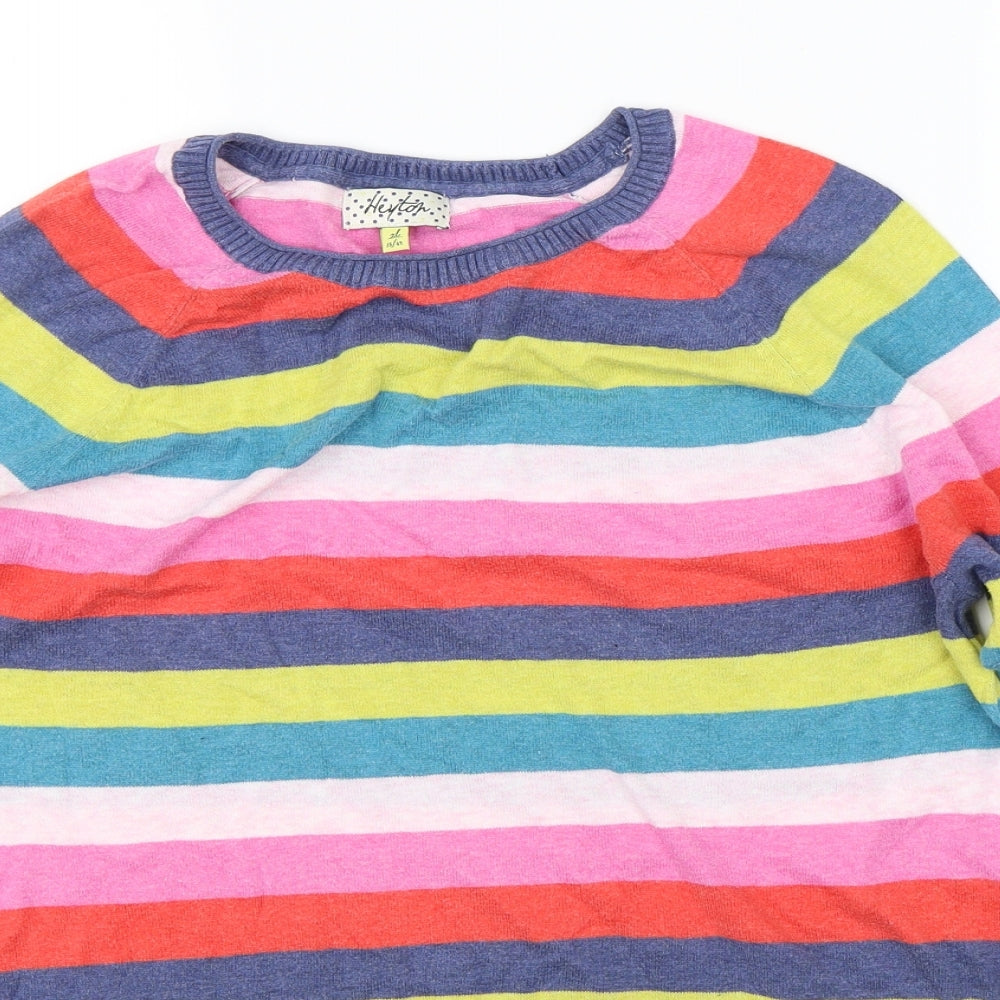 Heyton Womens Multicoloured Striped Pullover Jumper Size 16 Preworn Ltd