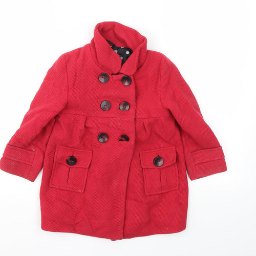 NEXT Girls Red   Basic Coat Coat Size 3-4 Years