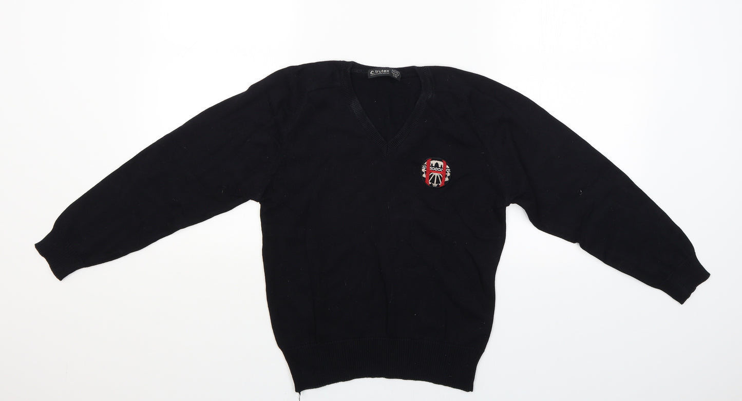 Trutex Boys Black   Pullover Jumper Size 11-12 Years