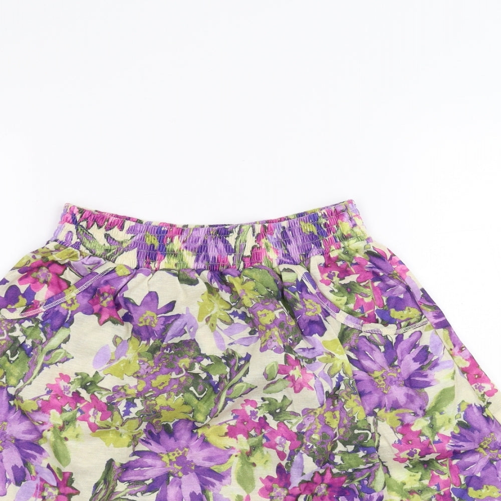 River Island Womens White Floral  A-Line Skirt Size 8