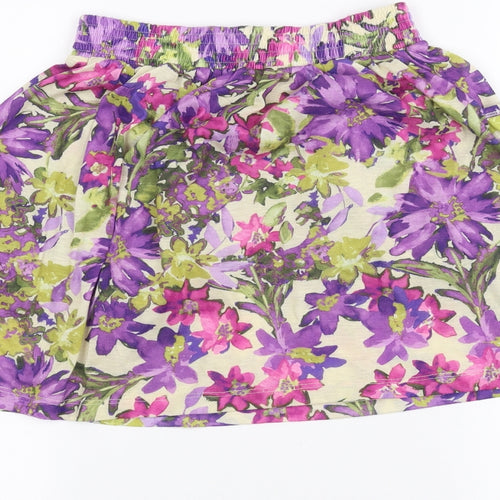 River Island Womens White Floral  A-Line Skirt Size 8