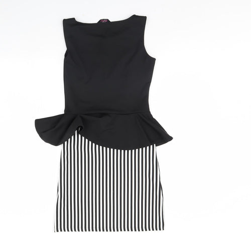 Evita Womens Black Striped  Bodycon  Size 10