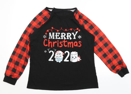 Preworn Mens Black Solid   Pyjama Top Size M  - Christmas 2020