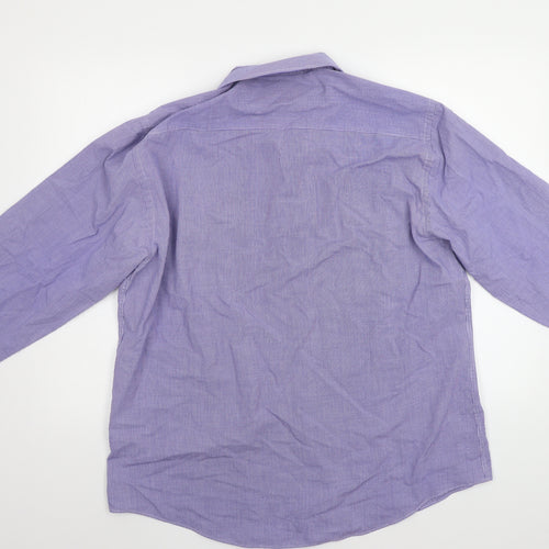 TU Mens Blue Check   Dress Shirt Size 16.5
