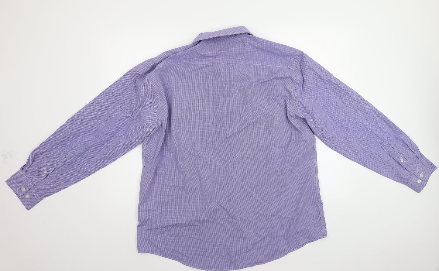 TU Mens Blue Check   Dress Shirt Size 16.5