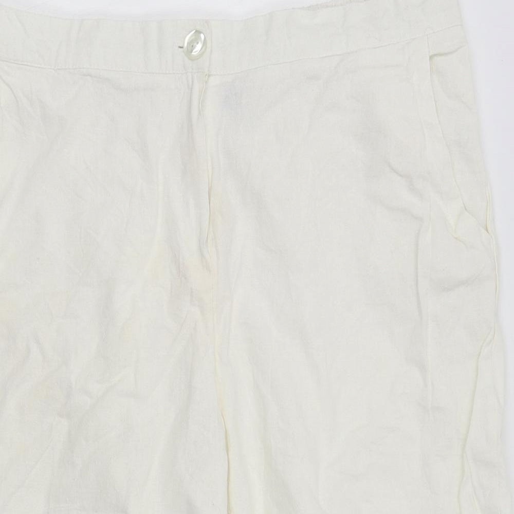 Anonymous Womens White   Pedal Pusher Trousers Size 18 L20 in