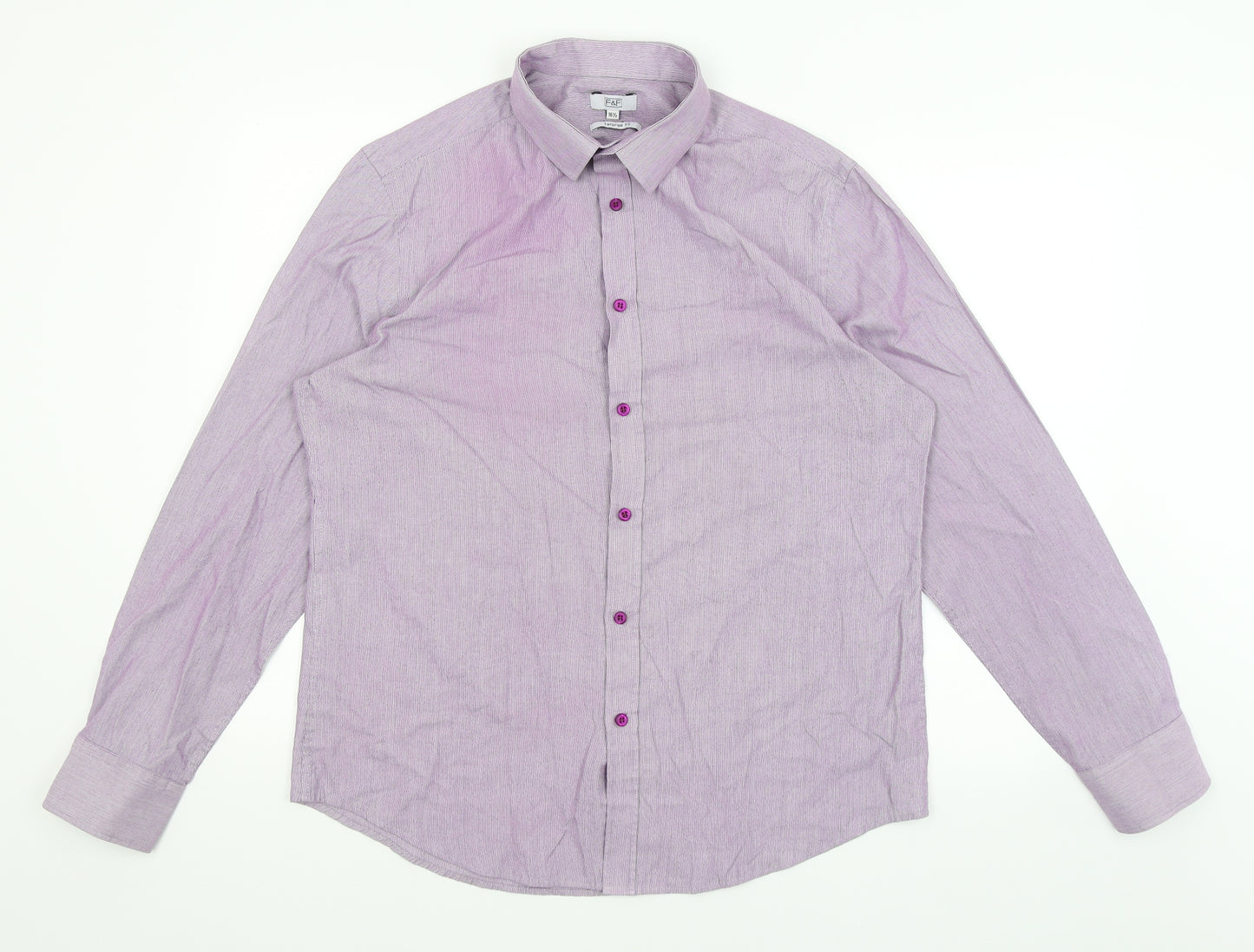 F&F Mens Purple    Dress Shirt Size 16.5