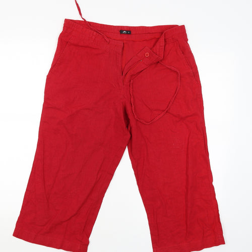 Anucci Womens Red   Capri Trousers Size 12 L20 in - 18 inside leg