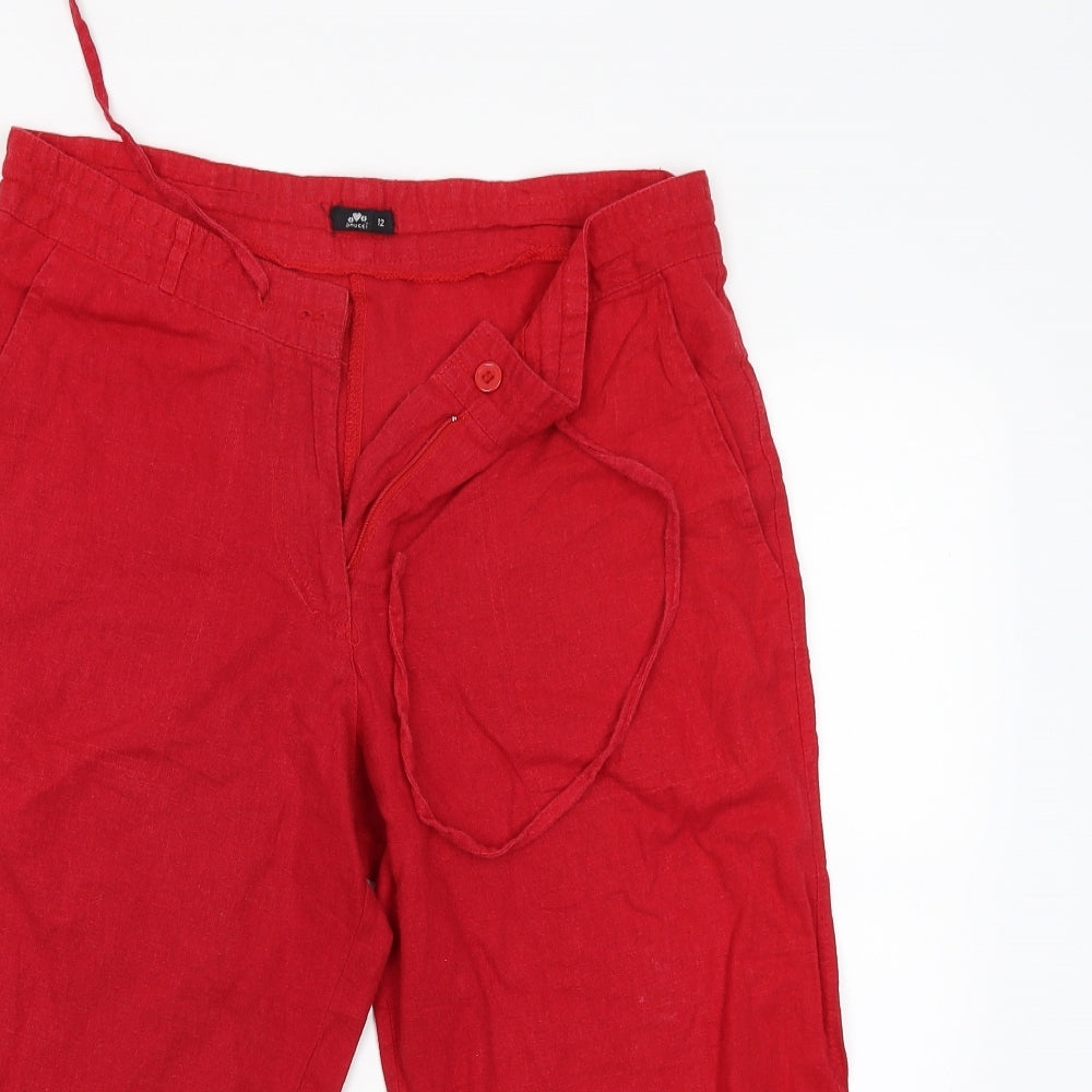 Anucci Womens Red   Capri Trousers Size 12 L20 in - 18 inside leg