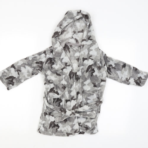 Preworn Boys Grey Camouflage   Gown Size 4-5 Years