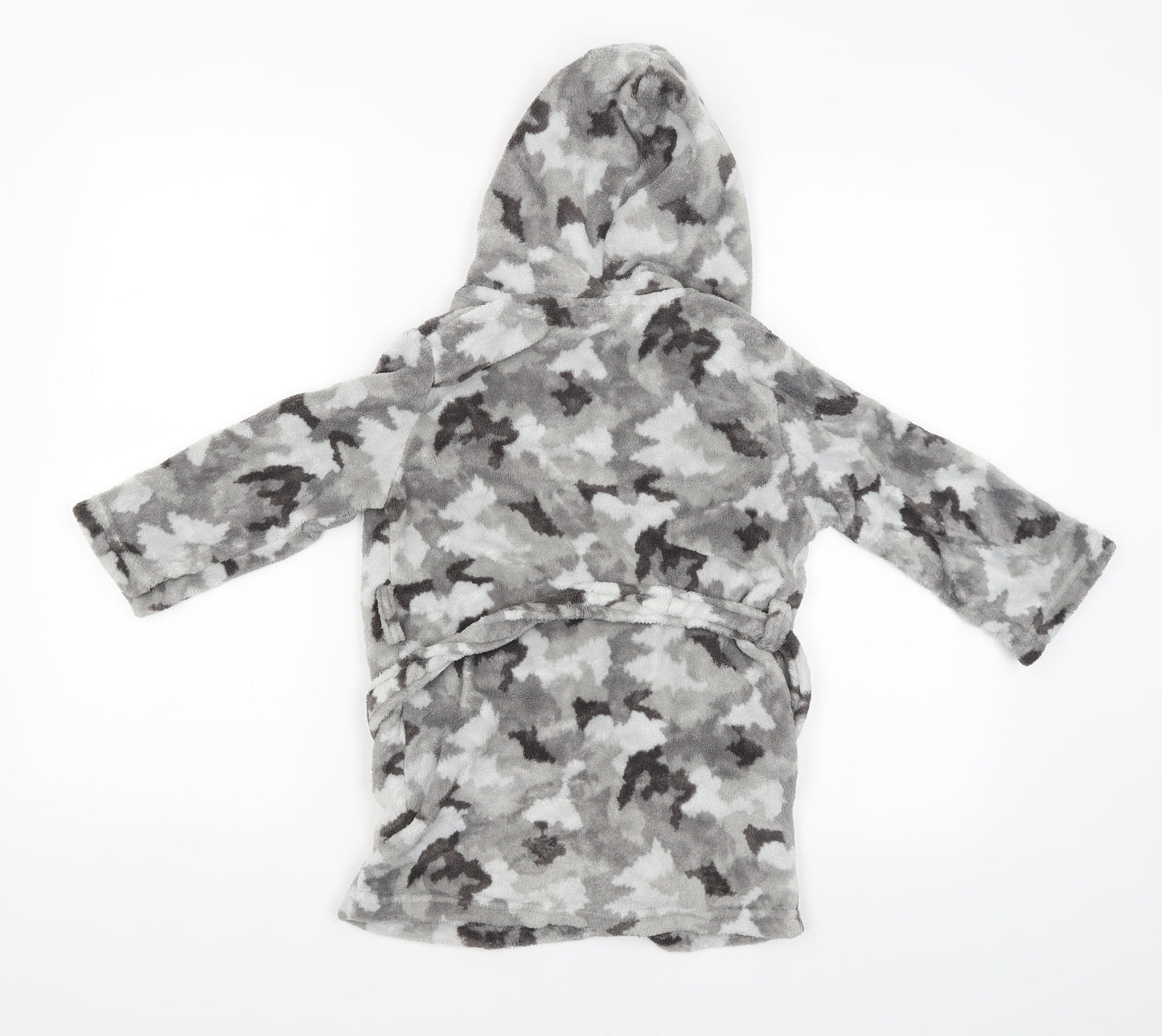 Preworn Boys Grey Camouflage   Gown Size 4-5 Years