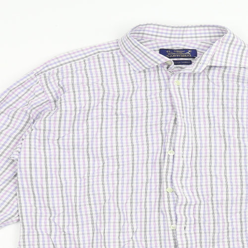 M&S Mens Multicoloured Check   Dress Shirt Size 16