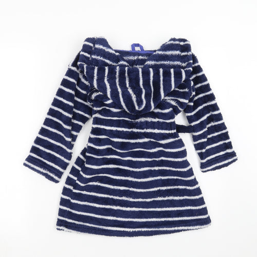 Marks and Spencer Boys Blue Striped Fleece  Robe Size 4-5 Years