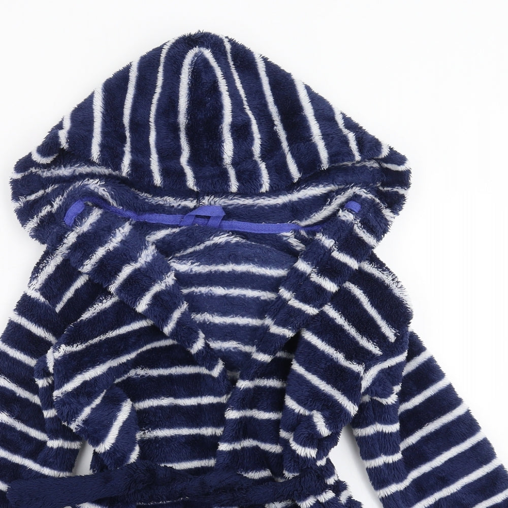Marks and Spencer Boys Blue Striped Fleece  Robe Size 4-5 Years