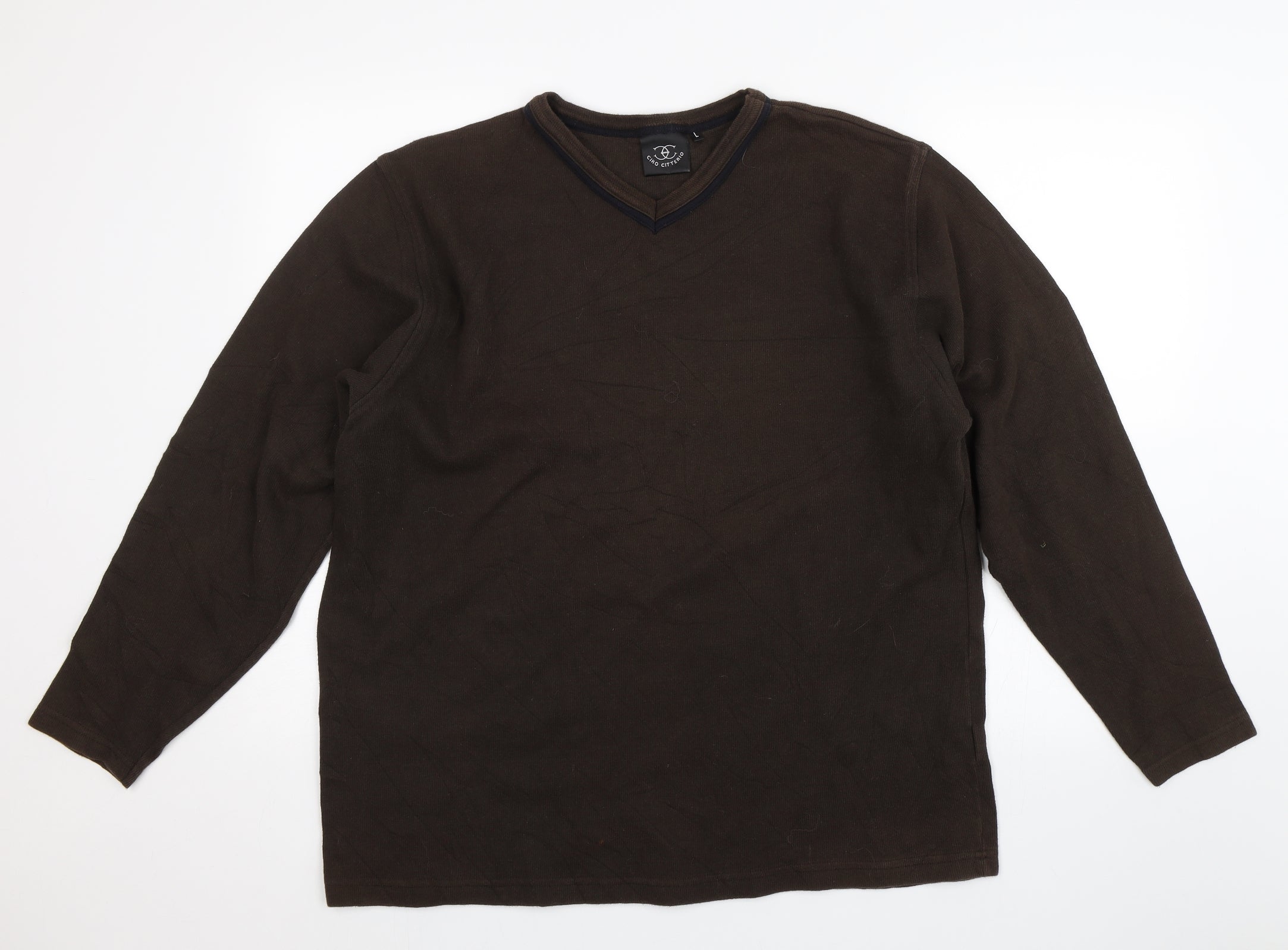 Ciro Citterio Mens Brown Pullover Jumper Size L