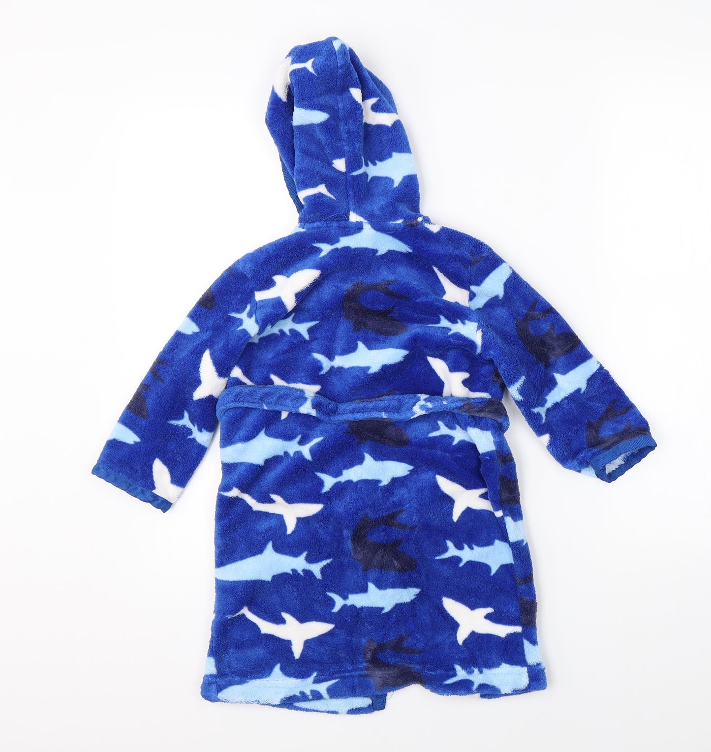 John Lewis Boys Blue    Robe Size 3 Years  - sharks