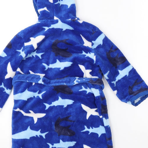John Lewis Boys Blue    Robe Size 3 Years  - sharks