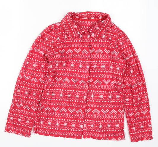 George Girls Red Geometric  Top Pyjama Top Size 11-12 Years  - Christmas Prints