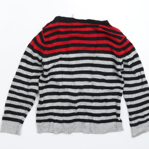 IKKS Boys Multicoloured Striped Knit Pullover Jumper Size 6 Years