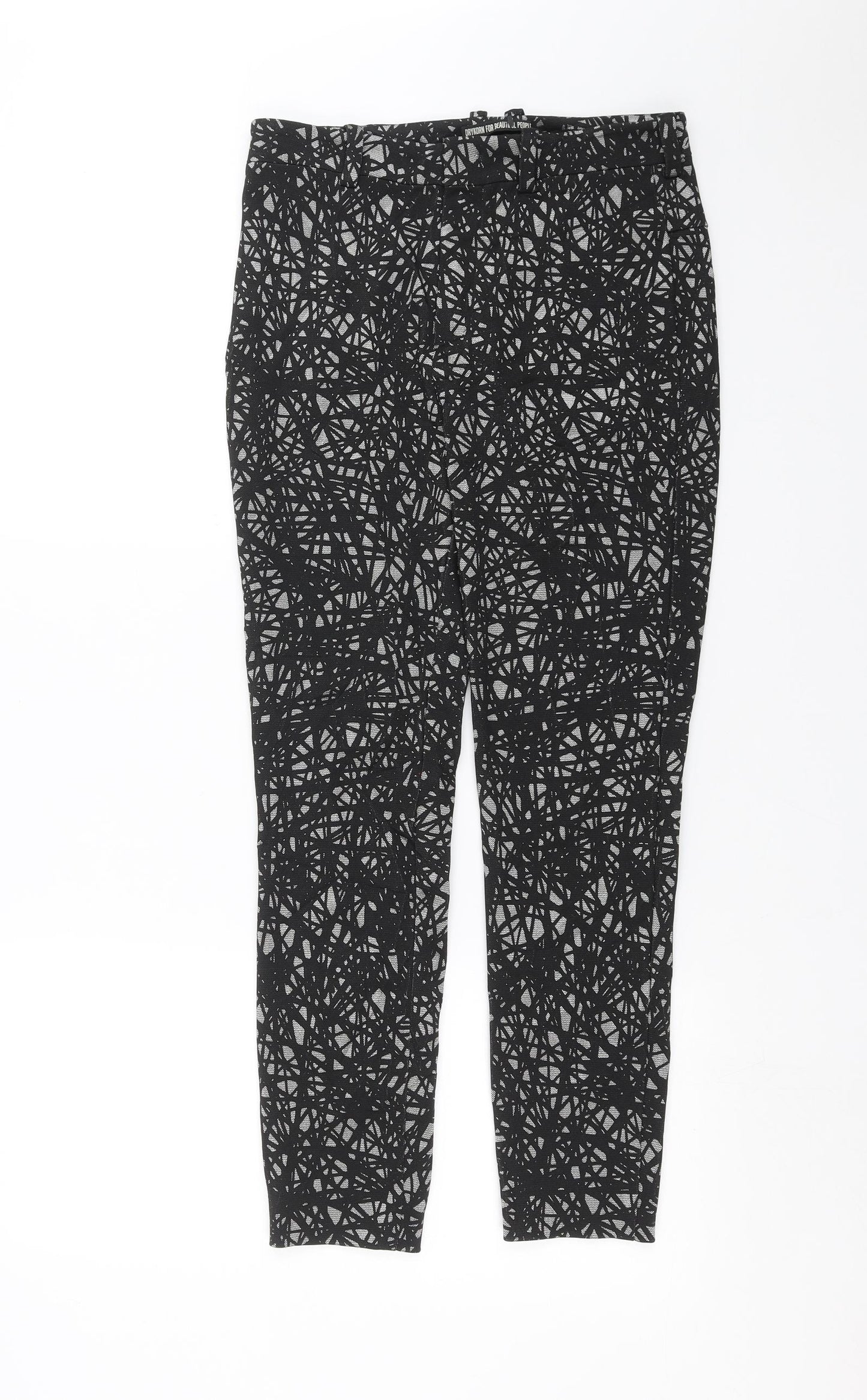 Drykorn Womens Black Geometric  Trousers  Size 28 in L25 in