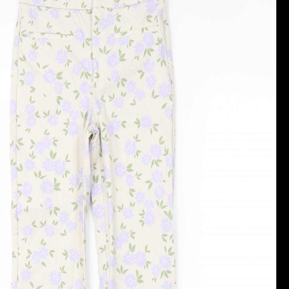 Zara Womens Beige Floral Trousers Size XS L28 in – Preworn Ltd