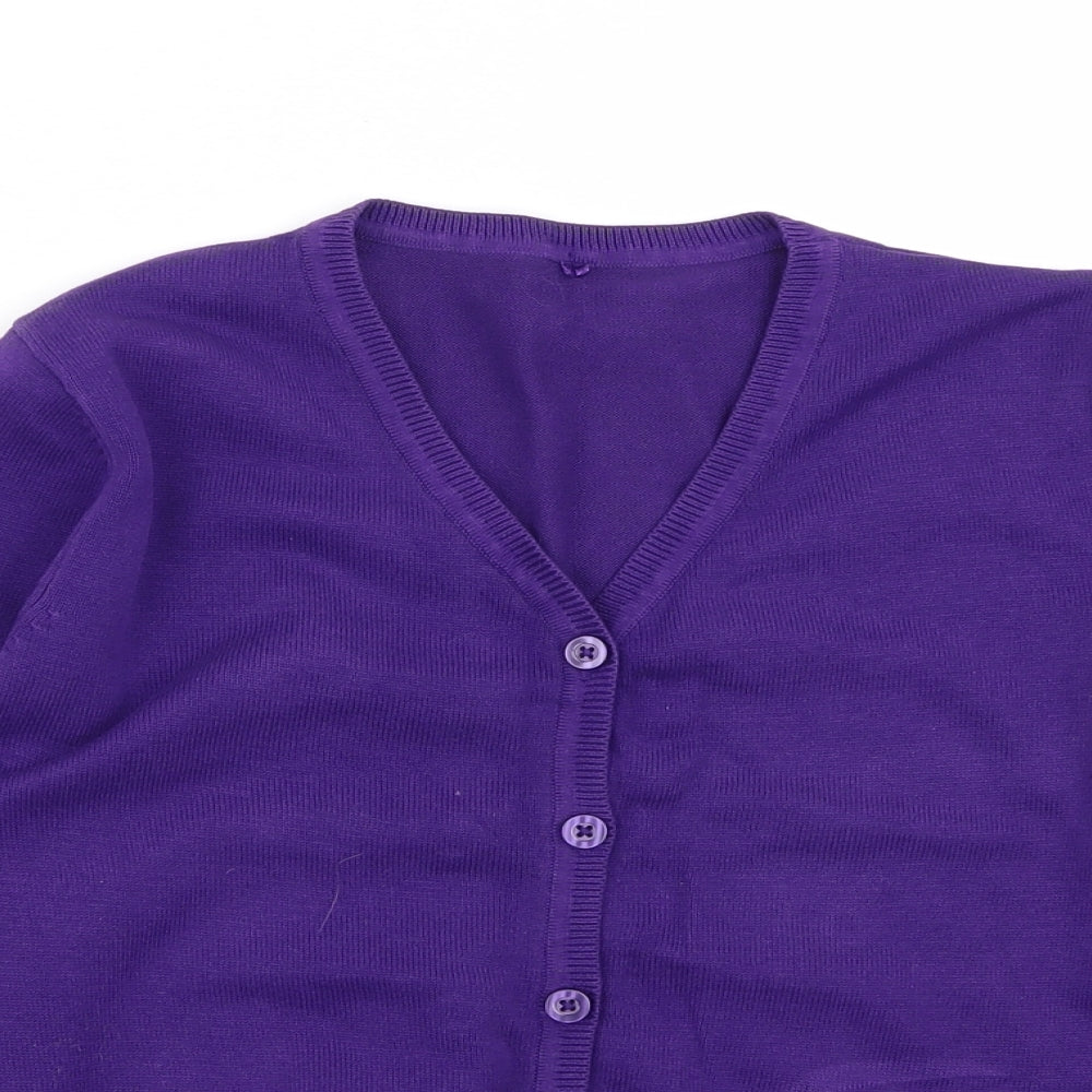 Asda George Girls Purple Cardigan Jumper Size 10 11 Years School Cardigan