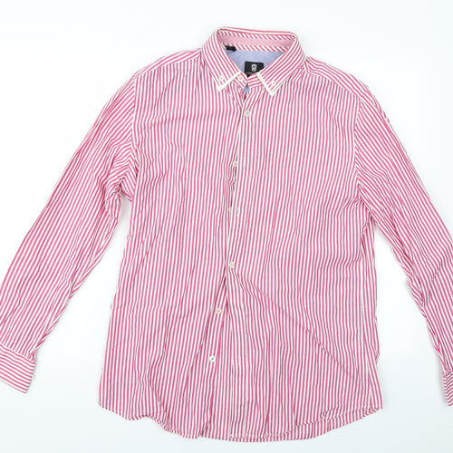 Steel & Jelly Mens Red Striped   Button-Up Size M  - Steel & Jelly