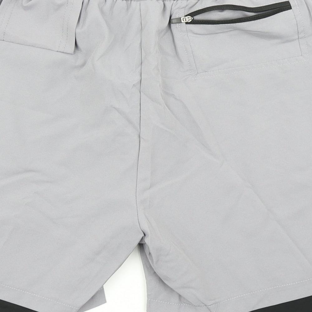 Danfiki Mens Grey Athletic Shorts Size L - Cycle shorts underneath –  Preworn Ltd