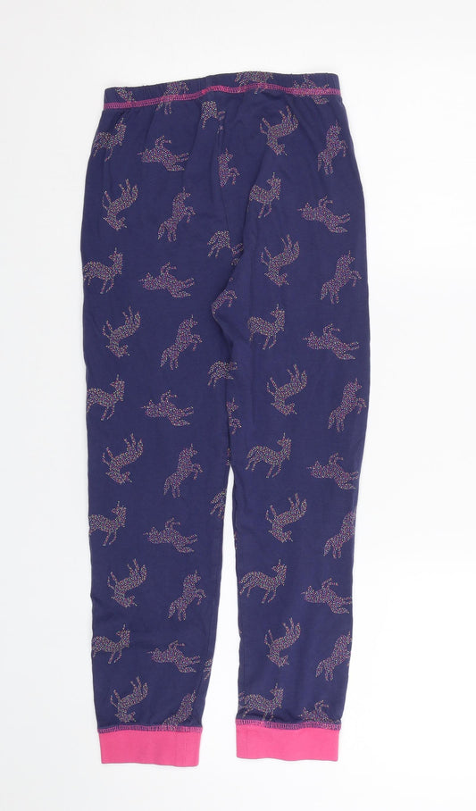 TU Girls Blue Animal Print  Cami Pyjama Pants Size 9-10 Years  - unicorn print