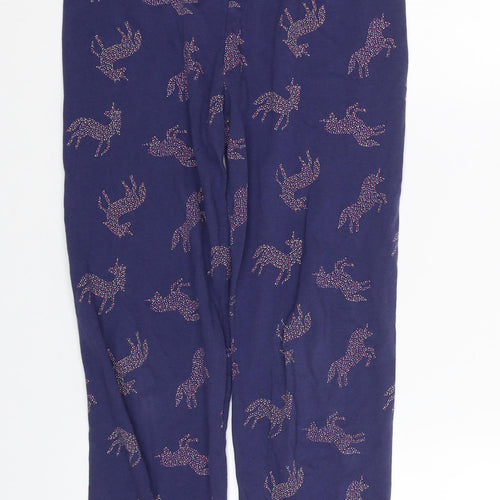 TU Girls Blue Animal Print  Cami Pyjama Pants Size 9-10 Years  - unicorn print