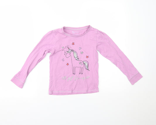 TU Girls Purple   Top Pyjama Top Size 7-8 Years  - unicorn