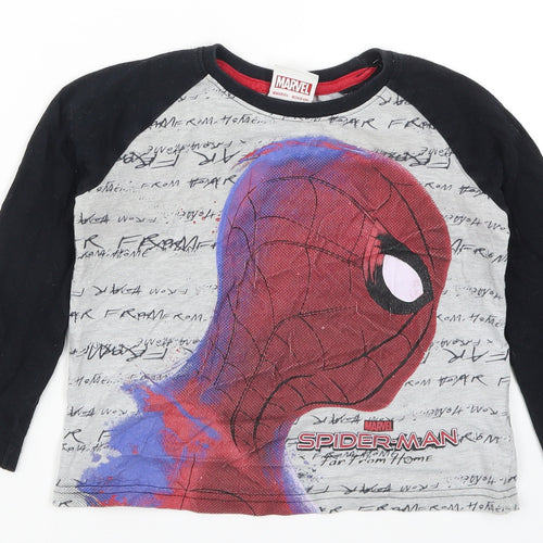 Primark Boys Grey Solid   Pyjama Top Size 3-4 Years  - Spiderman