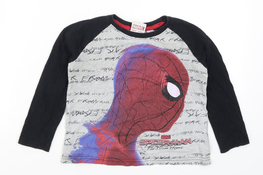 Primark Boys Grey Solid   Pyjama Top Size 3-4 Years  - Spiderman