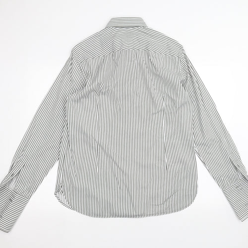 Jaeger Mens White Striped   Dress Shirt Size 15.5