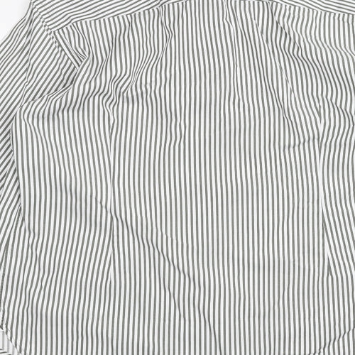 Jaeger Mens White Striped   Dress Shirt Size 15.5