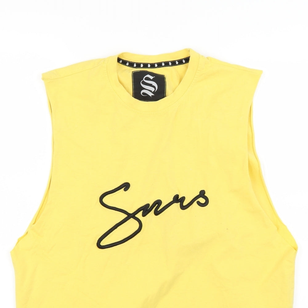ss Mens Yellow   Pullover T-Shirt Size S