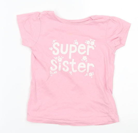 Primark Girls Pink    Pyjama Top Size 6-7 Years  - super sister