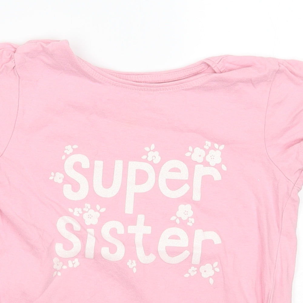 Primark Girls Pink    Pyjama Top Size 6-7 Years  - super sister