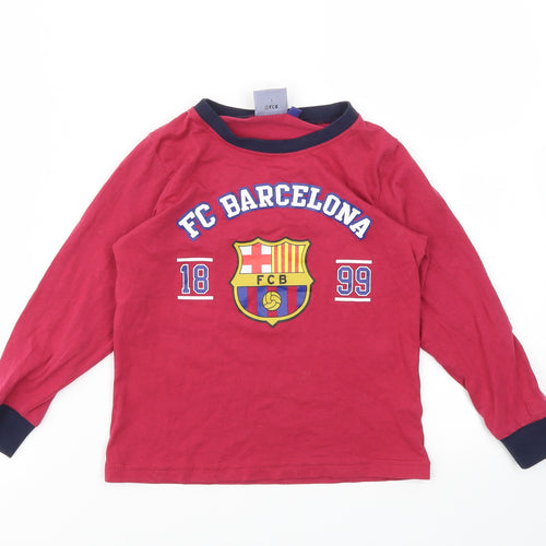 FCB Boys Red   Basic T-Shirt Size 5-6 Years