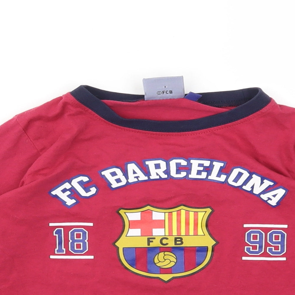 FCB Boys Red   Basic T-Shirt Size 5-6 Years