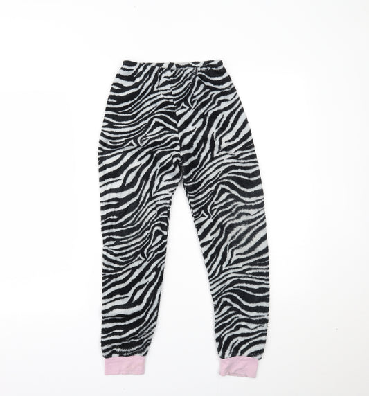 Primark Girls Black Animal Print   Pyjama Pants Size 8-9 Years