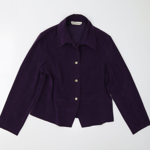 Dressbarn Womens Purple   Basic Button-Up Size M
