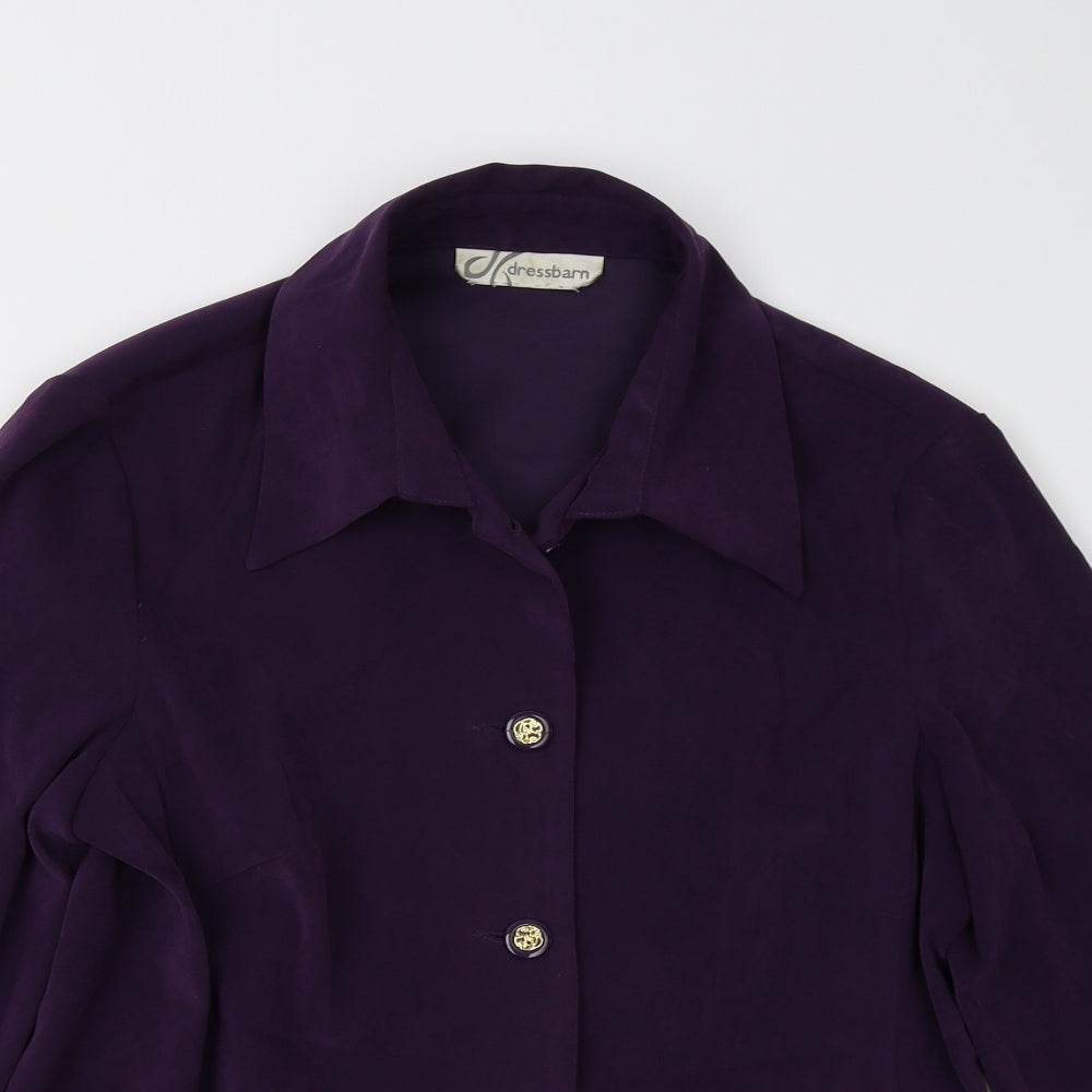 Dressbarn Womens Purple   Basic Button-Up Size M