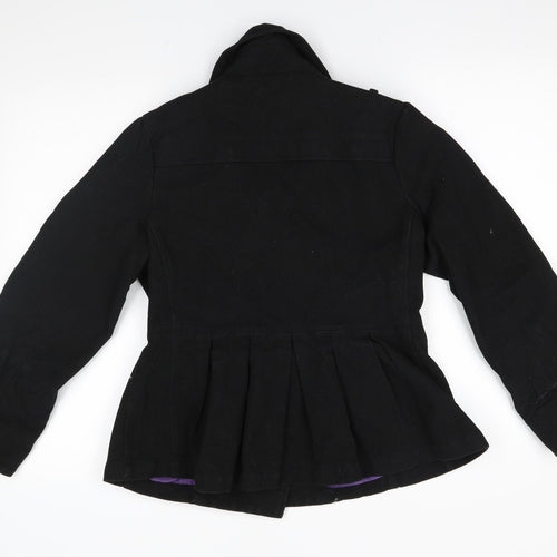HOOCH Womens Black   Pea Coat Coat Size 12