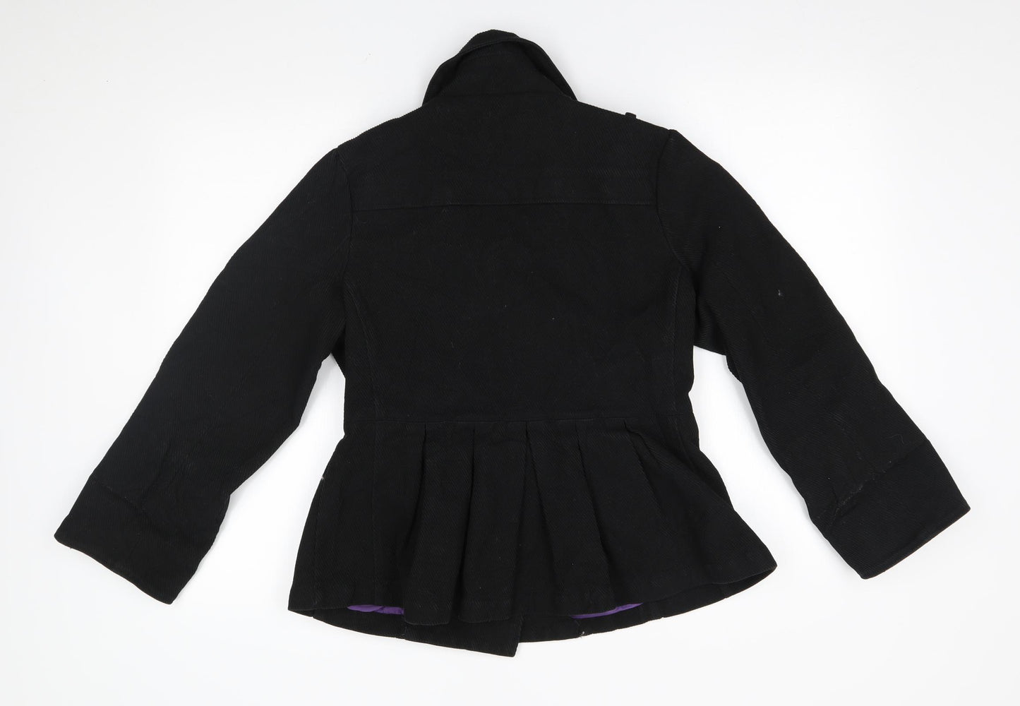 HOOCH Womens Black   Pea Coat Coat Size 12