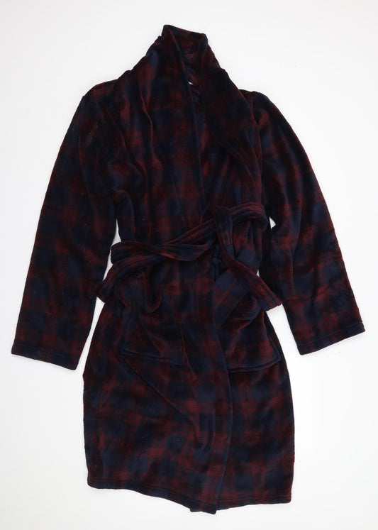 M&S Mens Red Plaid   Robe Size S  -